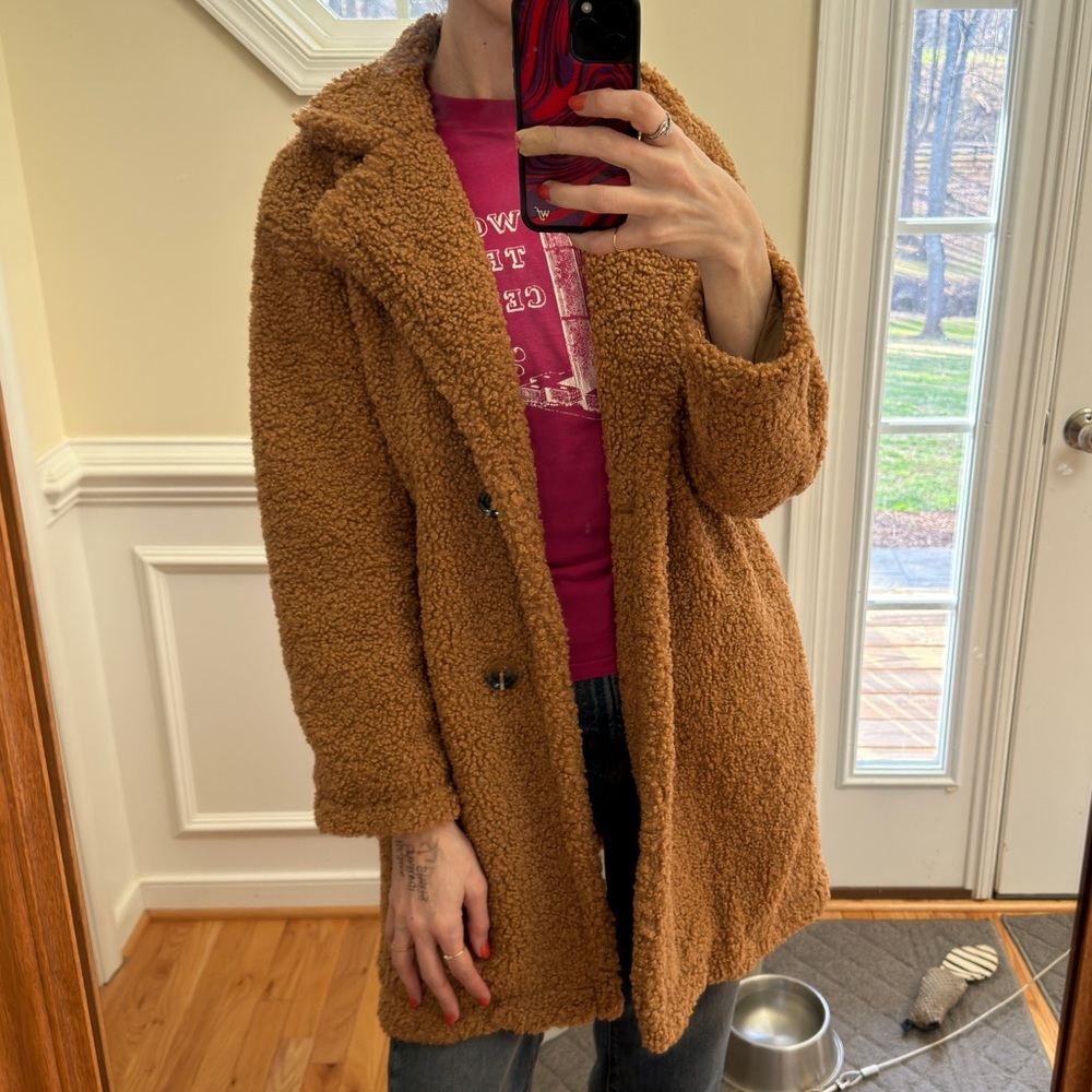 Bouclé like duster coat